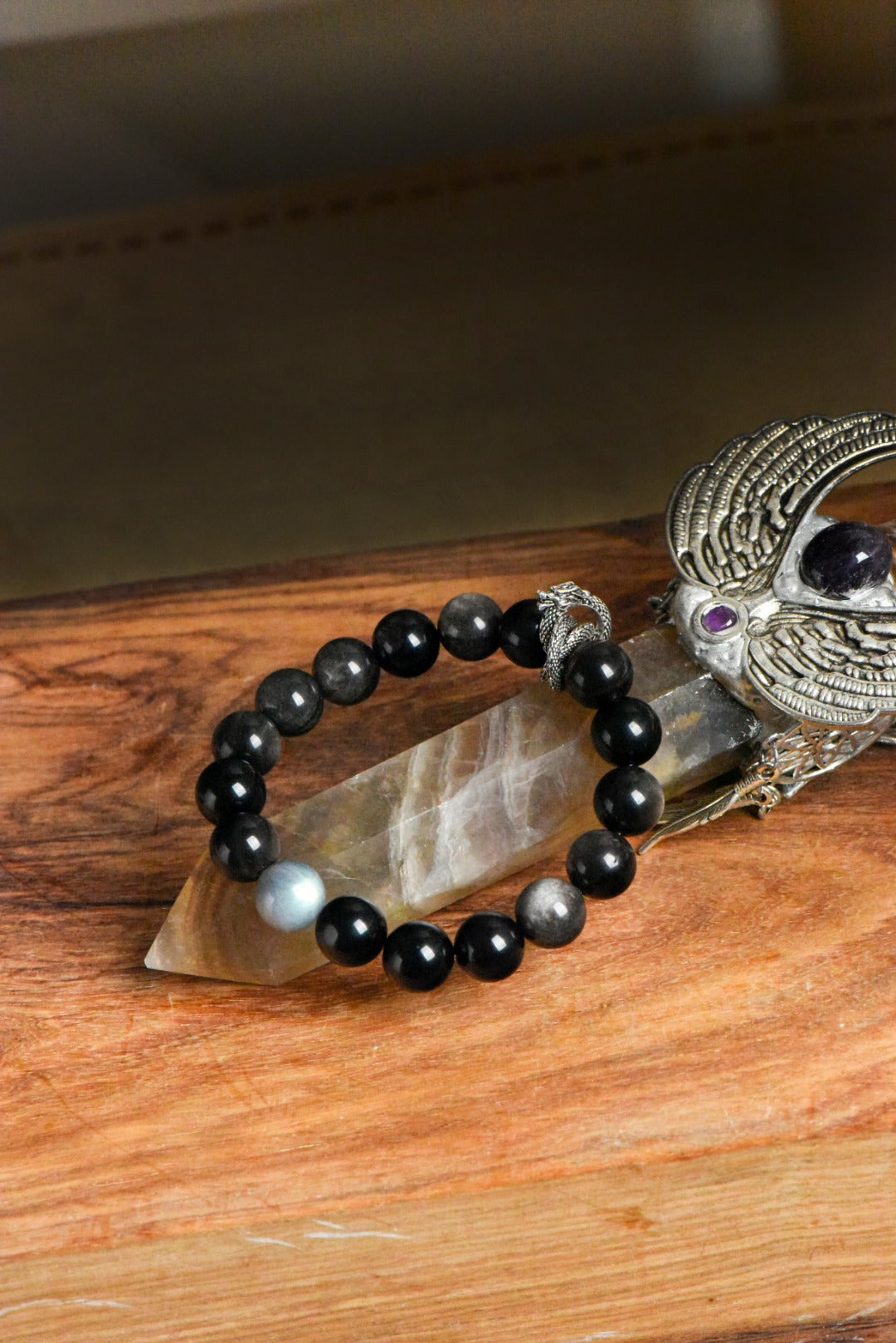 ▫️▪️ Silver Lime Moonlight Bracelet (Men)